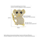 Cute Koala Lovely Cubic Zirconia Brass Brooch